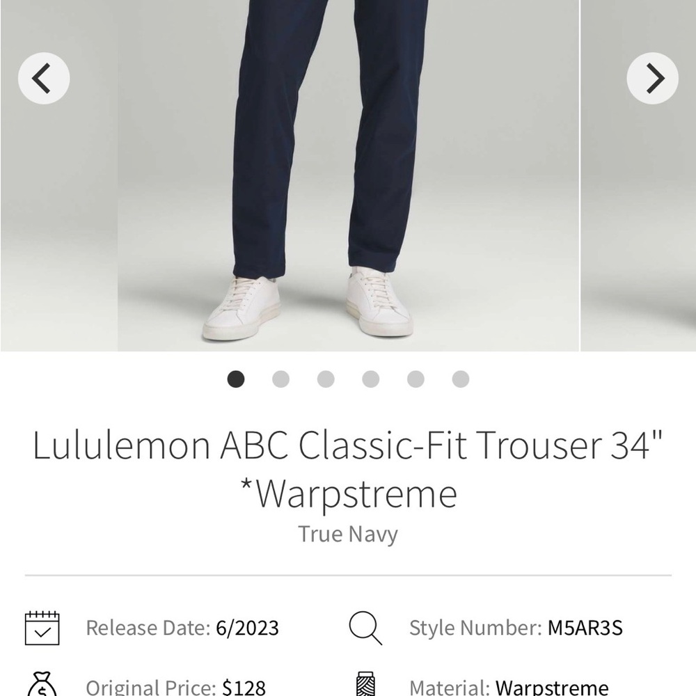 Lululemon True Navy ABC Classic-Fit Trousers